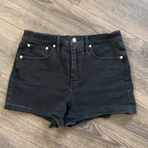 Madewell Black High Rise Denim Shorts